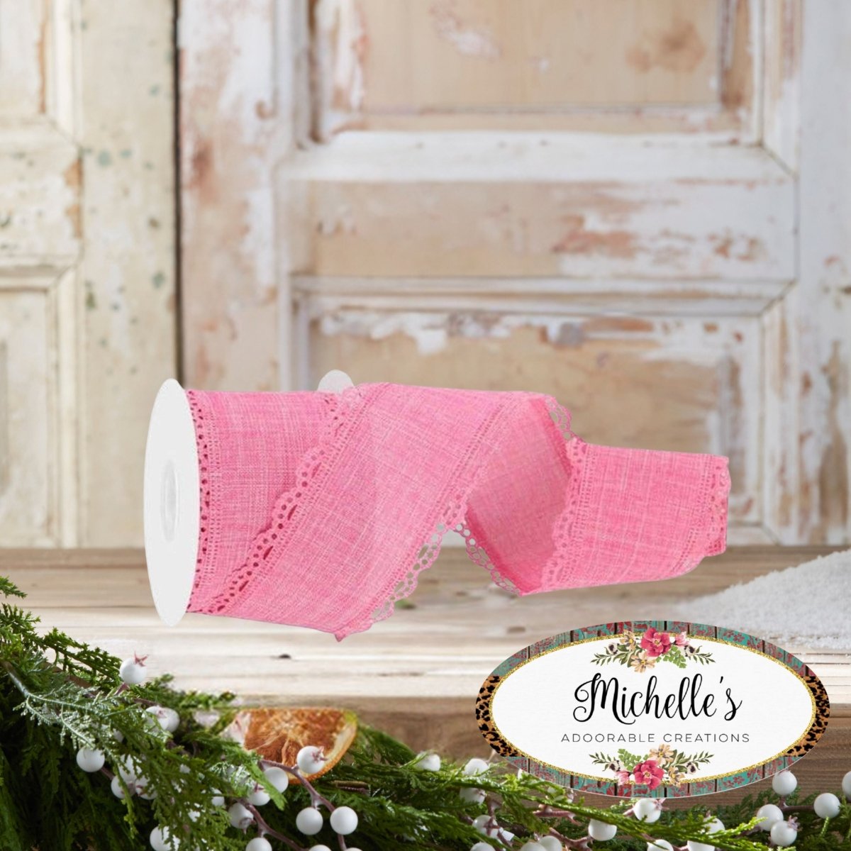 Shop For 2.5" Scalloped Edge Ribbon: Pink (10 Yard)