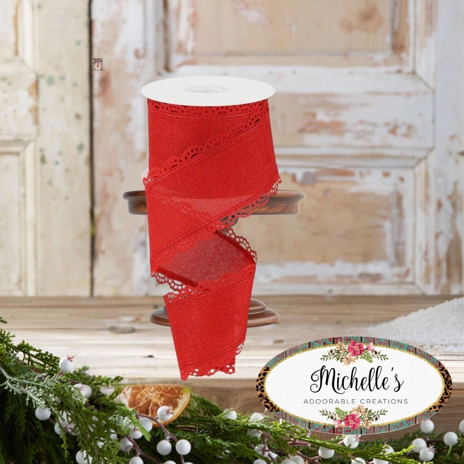 Shop For 2.5" Scalloped Edge Ribbon: Red (10 Yard)