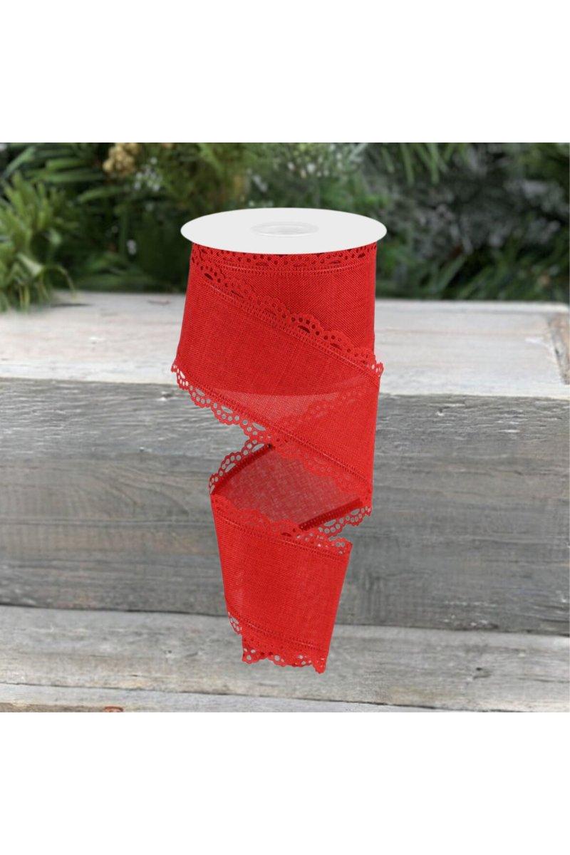 Shop For 2.5" Scalloped Edge Ribbon: Red (10 Yard)