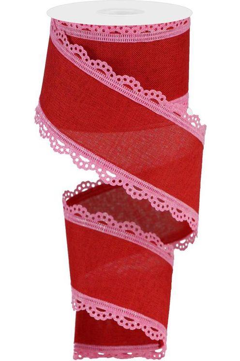 Shop For 2.5" Scalloped Edge Ribbon: Red/Pink (10 Yard)