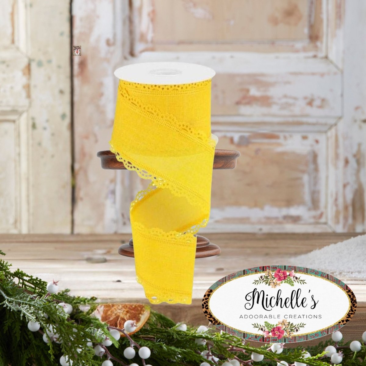 Shop For 2.5" Scalloped Edge Ribbon: Sun Yellow