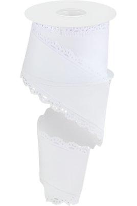 Shop For 2.5" Scalloped Edge Ribbon: White (10 Yard) at Michelle's aDOORable Creations