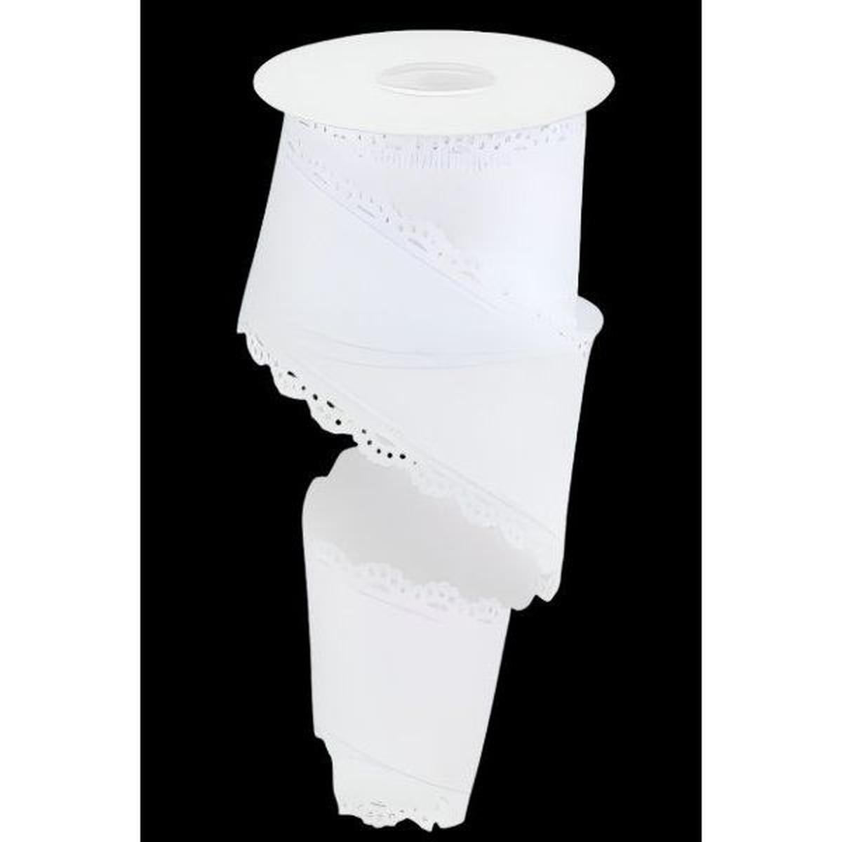 Shop For 2.5" Scalloped Edge Ribbon: White (10 Yard) at Michelle's aDOORable Creations