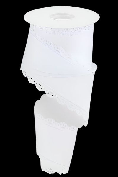 Shop For 2.5" Scalloped Edge Ribbon: White (10 Yard) at Michelle's aDOORable Creations