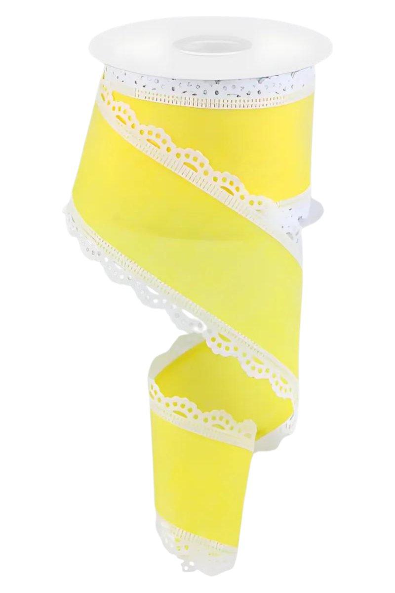 Shop For 2.5" Scalloped Edge Ribbon: Yellow (10 Yard)