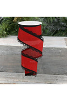 Shop For 2.5" Scalloped Edge Royal Ribbon: Red & Black (10 Yard) at Michelle's aDOORable Creations