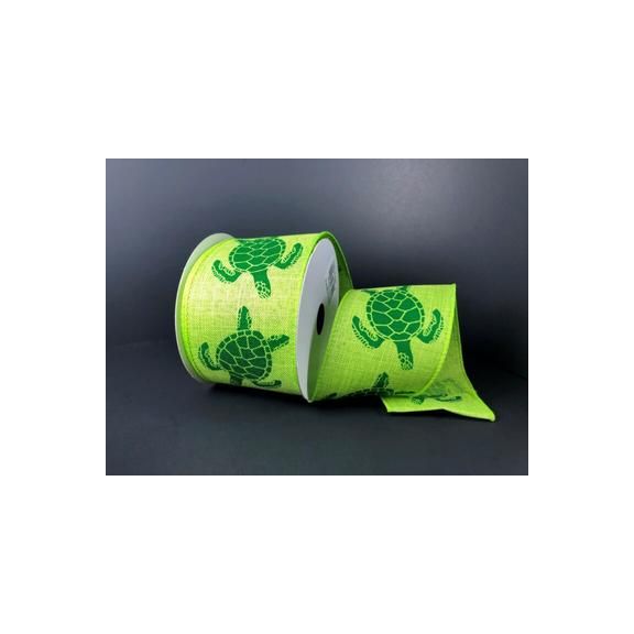 Shop For 2.5" Sea Turtle Ribbon: Lime (10 Yards)