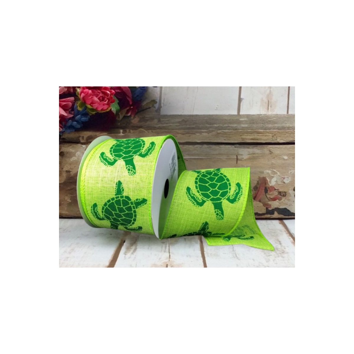 Shop For 2.5" Sea Turtle Ribbon: Lime (10 Yards)