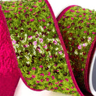 2.5" Sequin Treasure Ribbon: Hot Pink/Lime (5 Yards)