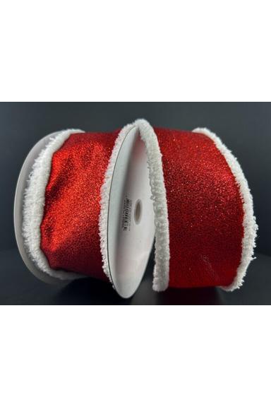 Shop For 2.5" Snow Edge Satin Glitter Ribbon: Red (10 Yards) 72435 - 40 - 12