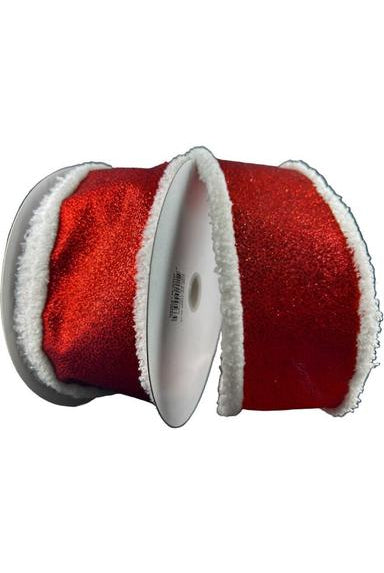 Shop For 2.5" Snow Edge Satin Glitter Ribbon: Red (10 Yards) 72435 - 40 - 12