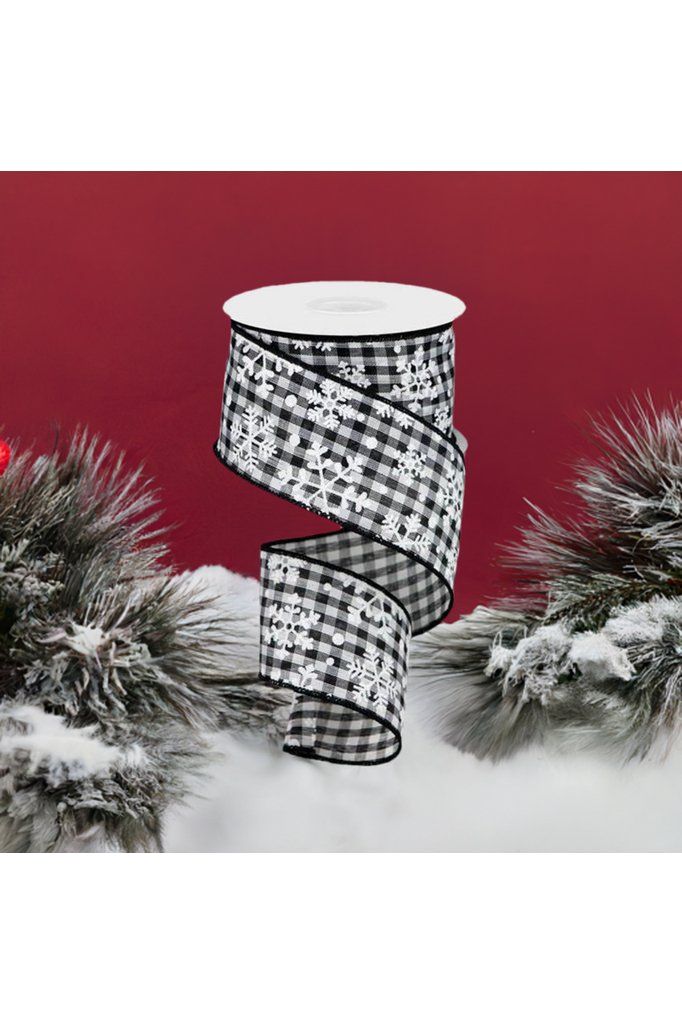 Shop For 2.5" Snowflake Ribbon: Black & White (10 Yards) at Michelle's aDOORable Creations