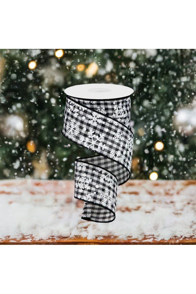 Shop For 2.5" Snowflake Ribbon: Black & White (10 Yards) at Michelle's aDOORable Creations