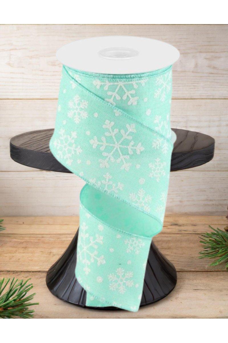 Shop For 2.5" Snowflake Ribbon: Mint Green (10 Yards)