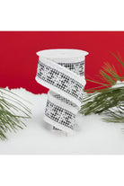 Shop For 2.5" Snowflakes Check Drift Ribbon: White (10 Yards) at Michelle's aDOORable Creations