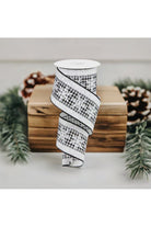 Shop For 2.5" Snowflakes Check Ribbon: White (10 Yards) at Michelle's aDOORable Creations