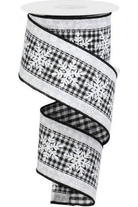 Shop For 2.5" Snowflakes on Check Ribbon: White (10 Yards)