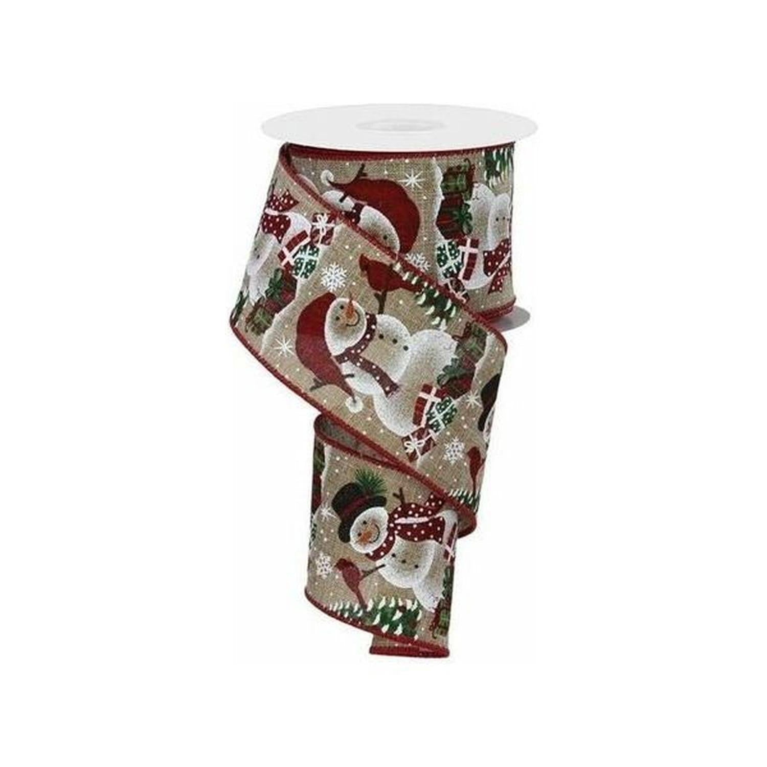 Shop For 2.5" Snowman Cardinal Ribbon: Light Beige (10 Yards)