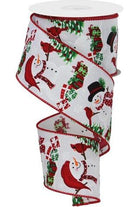 Shop For 2.5" Snowman Cardinal Ribbon: White (10 Yards)