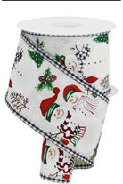 Shop For 2.5" Snowman Ornaments Gingham Ribbon: Ivory (10 Yards) at Michelle's aDOORable Creations