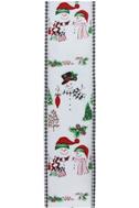 Shop For 2.5" Snowman Ornaments Gingham Ribbon: White (10 Yards)