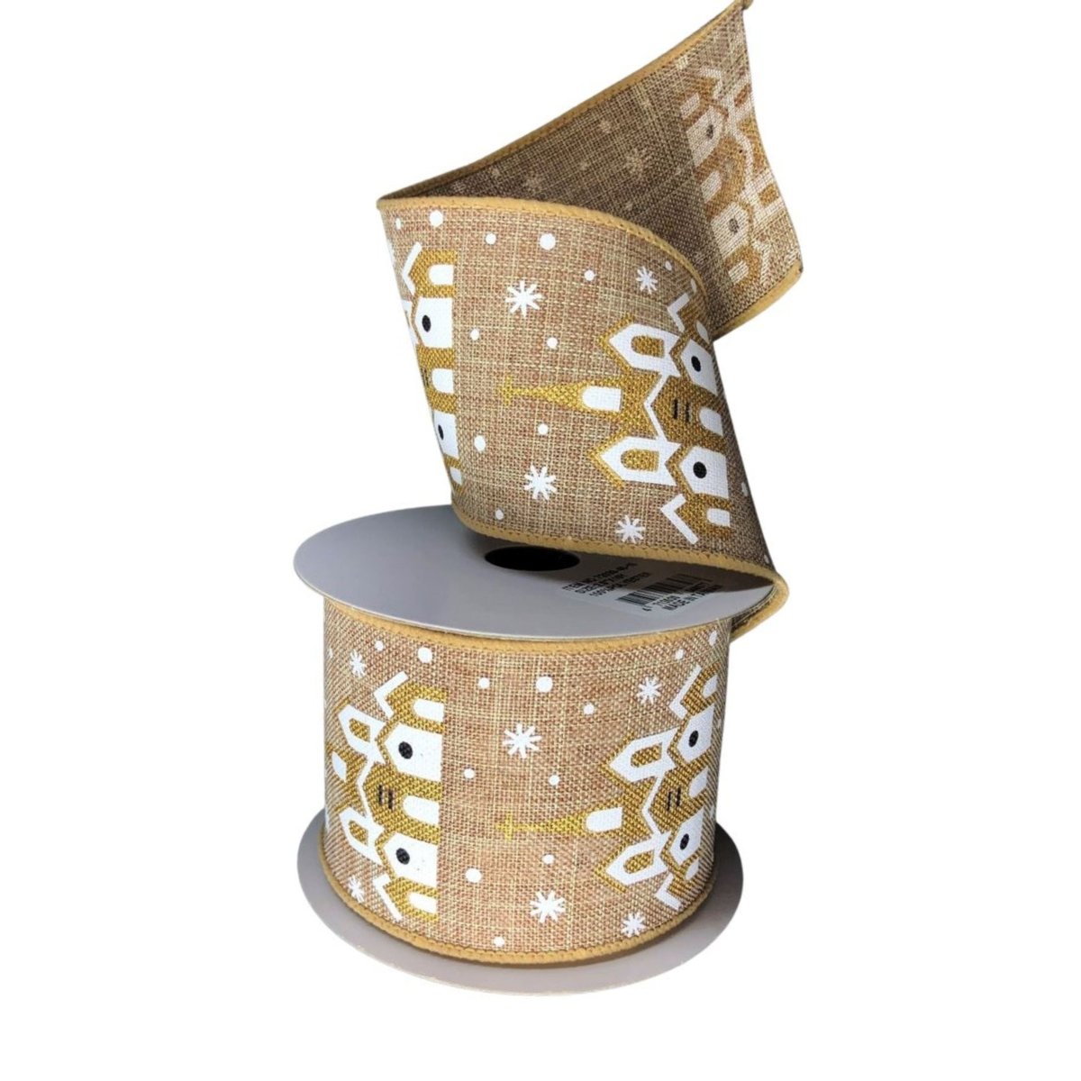 Shop For 2.5" Snowy Church Ribbon: Natural (10 Yards)