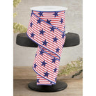 Shop For 2.5" Stars On Woven Stripe: Navy Blue (10 Yards)