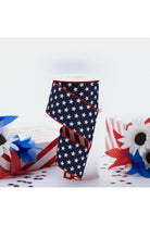 Shop For 2.5" Stars Stripes Fused Back Ribbon: Navy Blue (10 Yards) at Michelle's aDOORable Creations