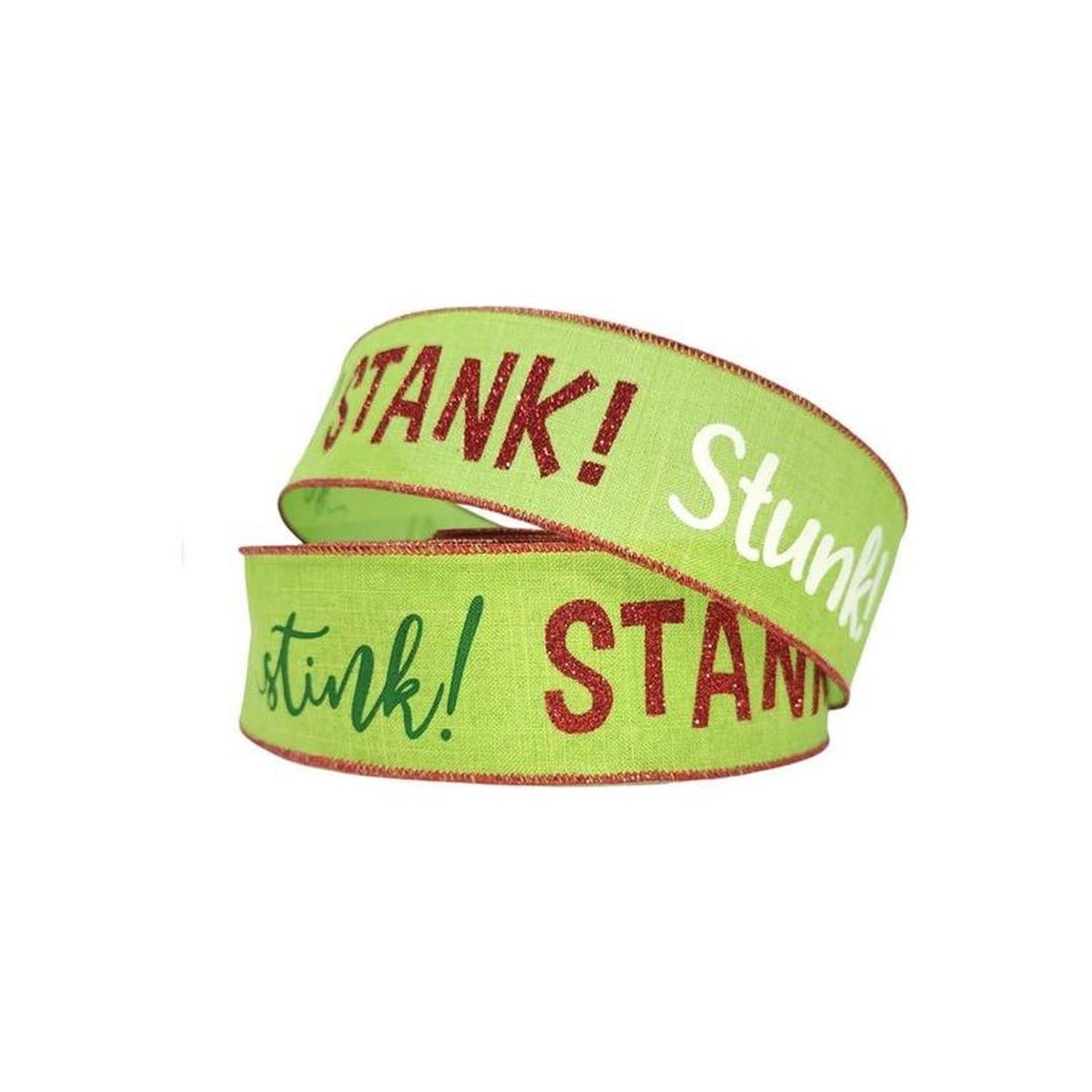 2.5" Stink Stank Stunk Ribbon: Lime Green (10 Yards)