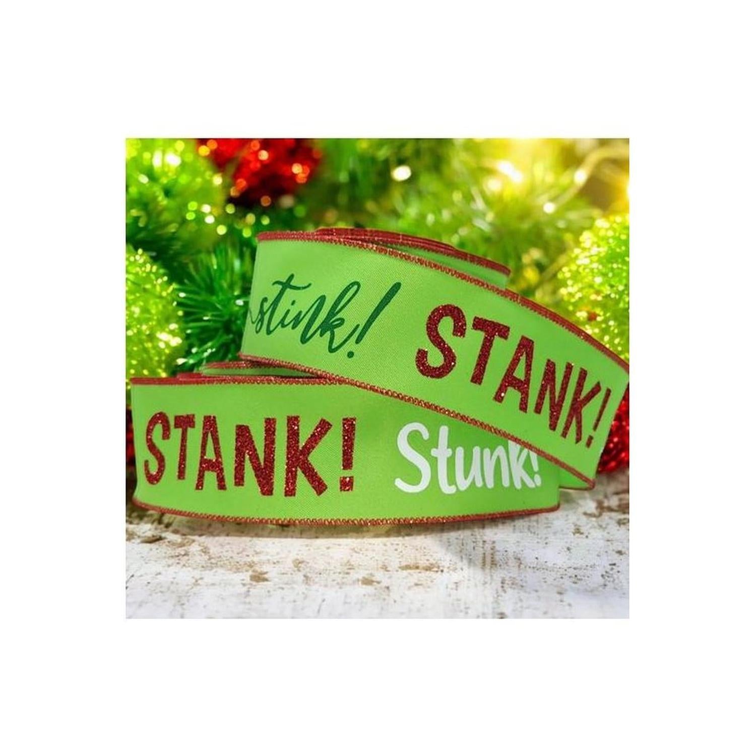2.5" Stink Stank Stunk Ribbon: Lime Green (10 Yards)