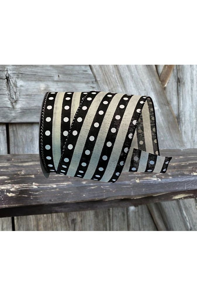 Shop For 2.5" Studded Stripes Ribbon: Black (Yards) at Michelle's aDOORable Creations