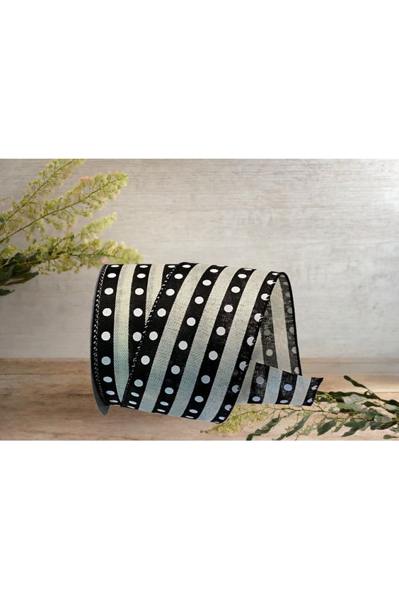 Shop For 2.5" Studded Stripes Ribbon: Black (Yards) at Michelle's aDOORable Creations