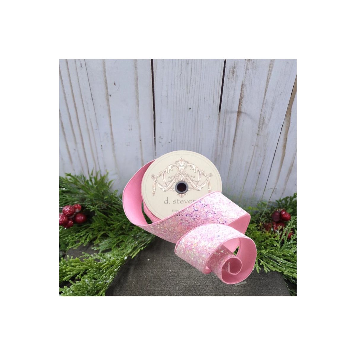 Shop For 2.5" Sugar Plum Glitter Ribbon: Cotton Candy Pink (10 Yards)
