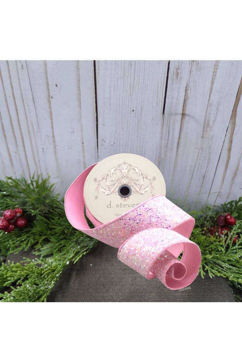 Shop For 2.5" Sugar Plum Glitter Ribbon: Cotton Candy Pink (10 Yards)