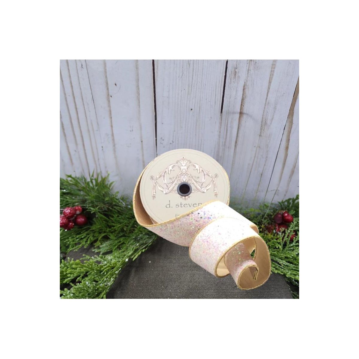 Shop For 2.5" Sugar Plum Glitter Ribbon: Icy Iridescent (10 Yards) at Michelle's aDOORable Creations