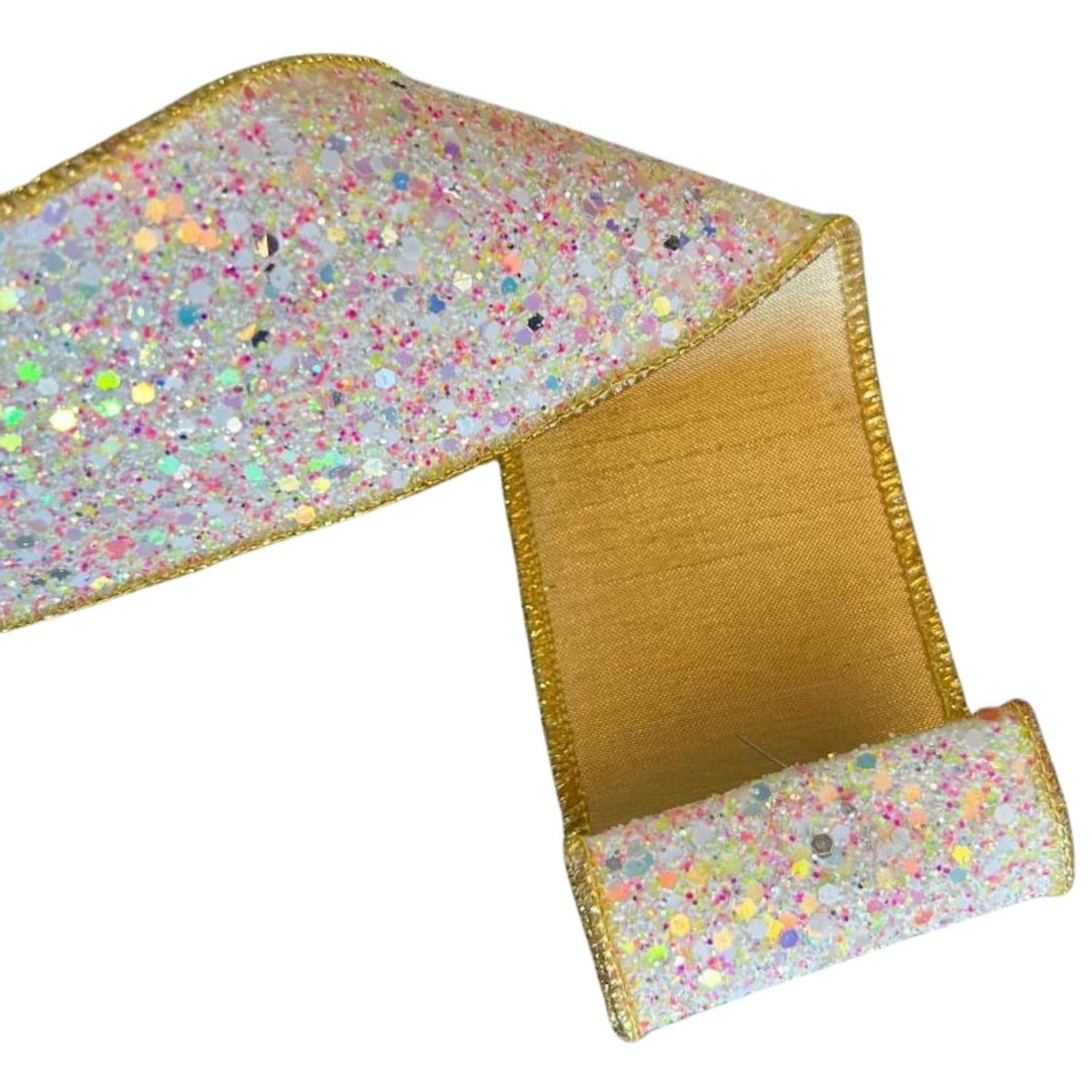 Shop For 2.5" Sugar Plum Glitter Ribbon: Icy Iridescent (10 Yards)