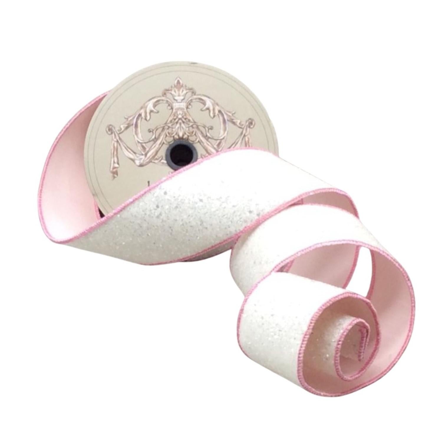 Shop For 2.5" Sugar Plum Glitter Ribbon: Whispy White (10 Yards)