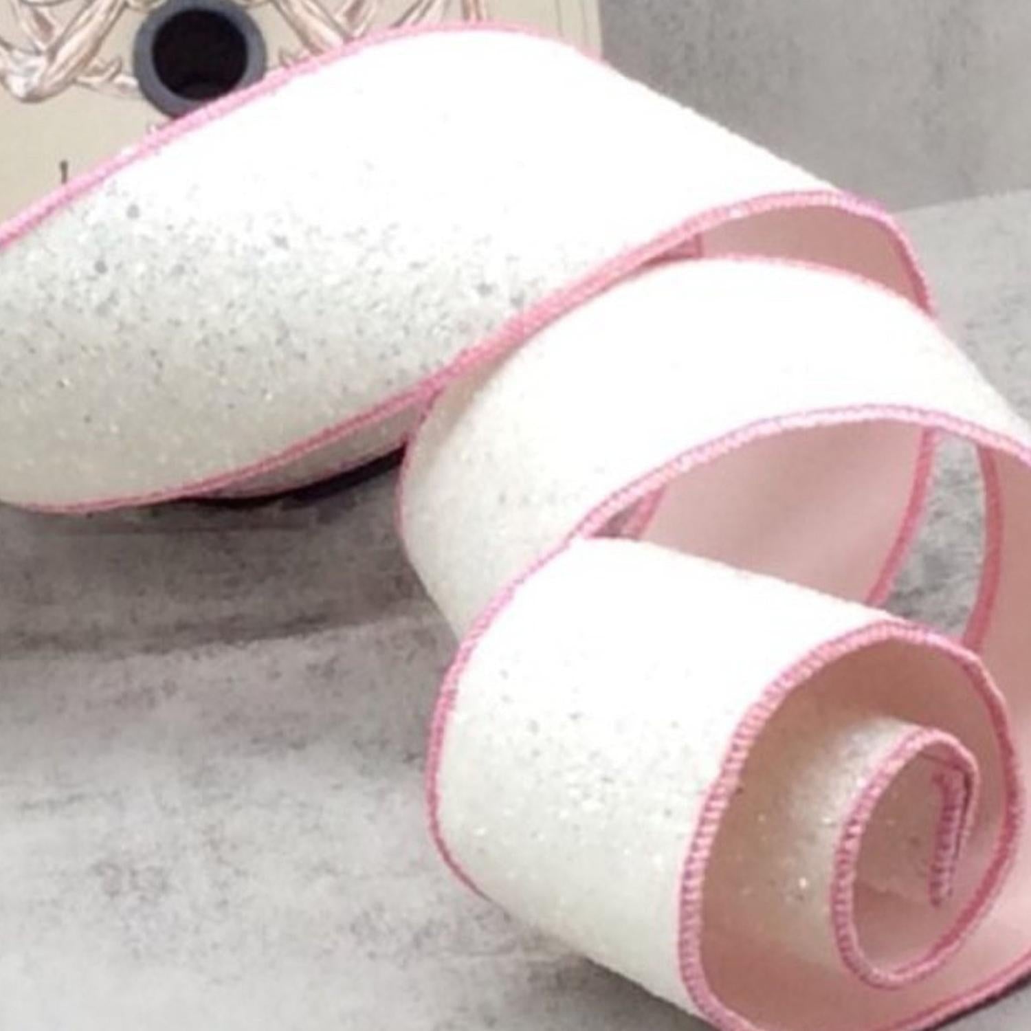 Shop For 2.5" Sugar Plum Glitter Ribbon: Whispy White (10 Yards)