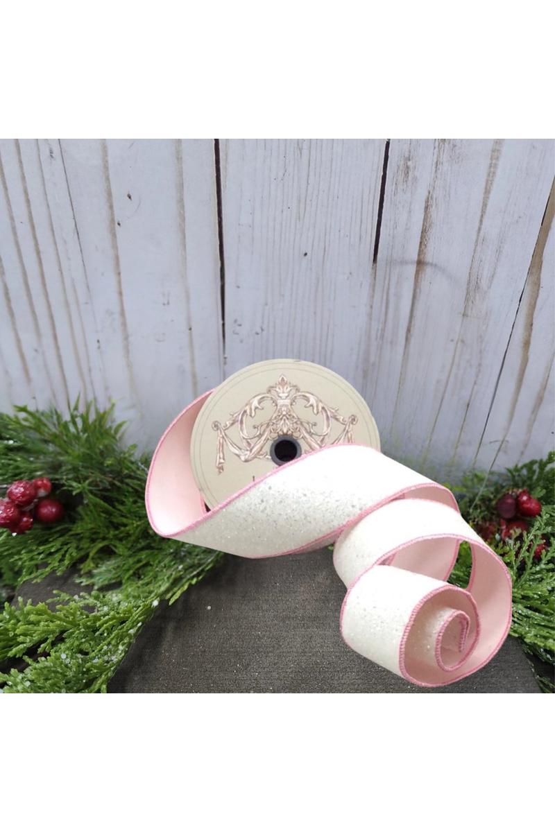 Shop For 2.5" Sugar Plum Glitter Ribbon: Whispy White (10 Yards) at Michelle's aDOORable Creations