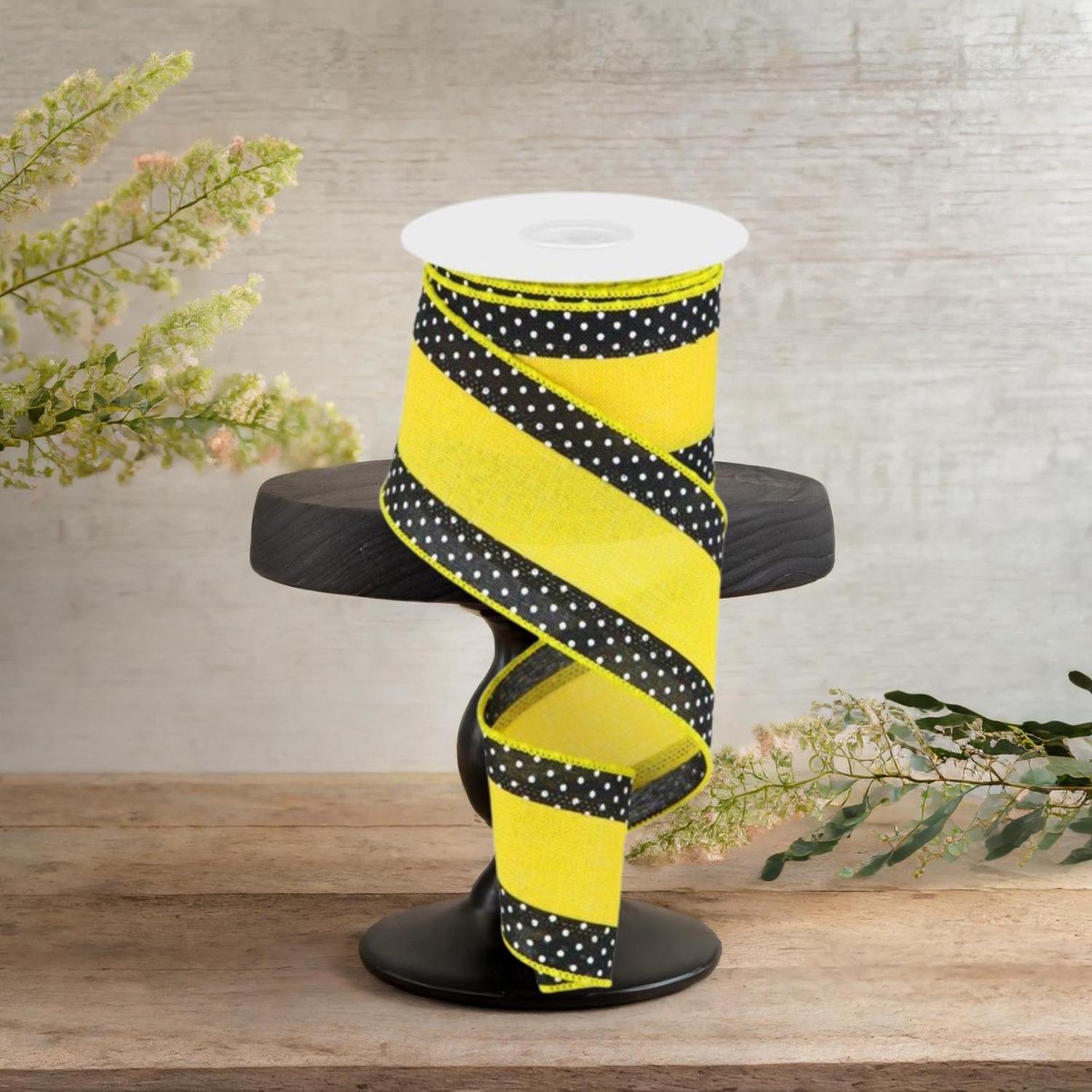 Shop For 2.5" Swiss Dots Royal Ribbon: Sun Yellow (10 Yards)