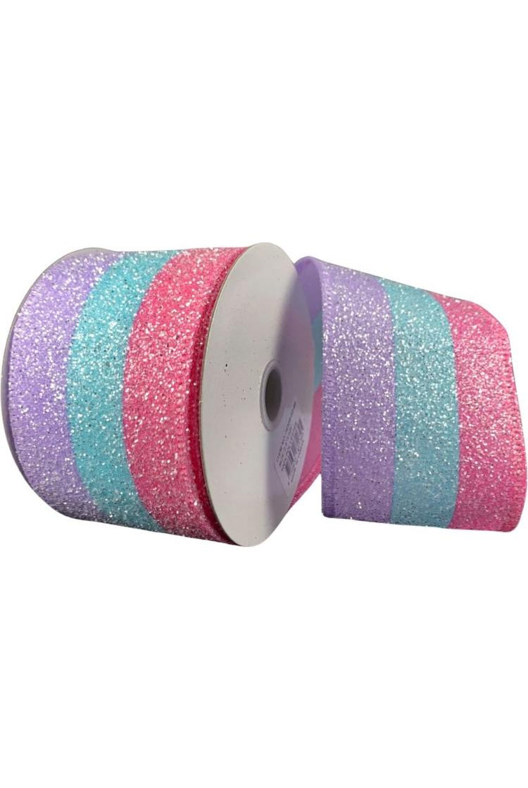 Shop For 2.5" Tricolor Candy Striped Ribbon: Pink, Purple, Blue (10 Yards) 76358 - 40 - 44