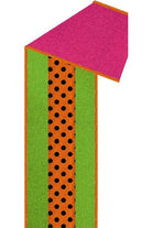 Shop For 2.5" Tricolor Polka Dot Fused Ribbon: Hot Pink/Orange