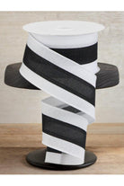 Shop For 2.5" Tricolor Striped Ribbon: Black & White (10 Yards)