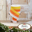 Shop For 2.5" Tricolor Striped Ribbon: Orange/White, Yellow (10 Yards)