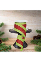 Shop For 2.5" Tricolor Striped Ribbon: Red/Lime Green (10 Yards)