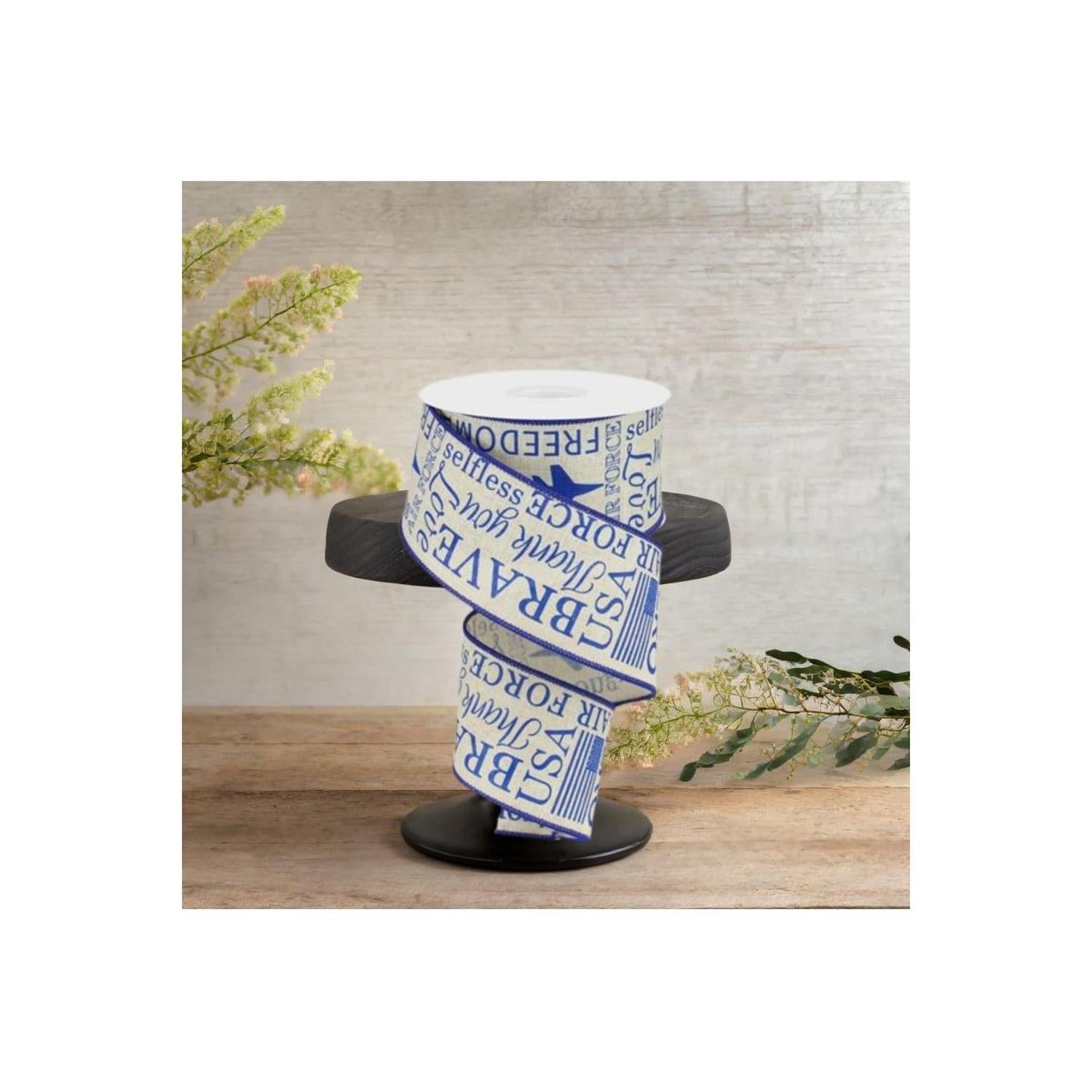 2.5" United States Air Force Ribbon: Natural (10 Yards)