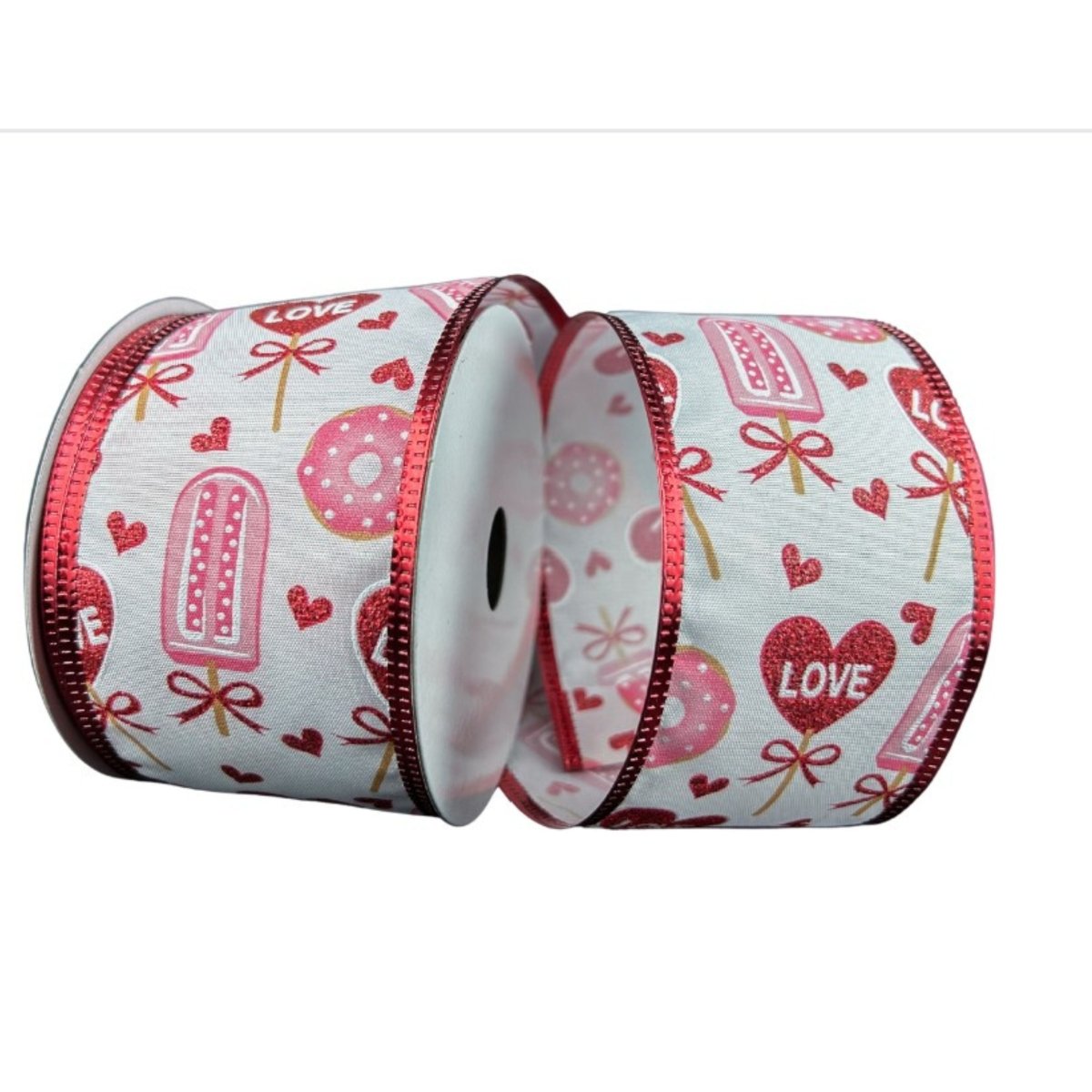 Shop For 2.5" Valentine Candy and Donuts Ribbon: White (10 Yards)