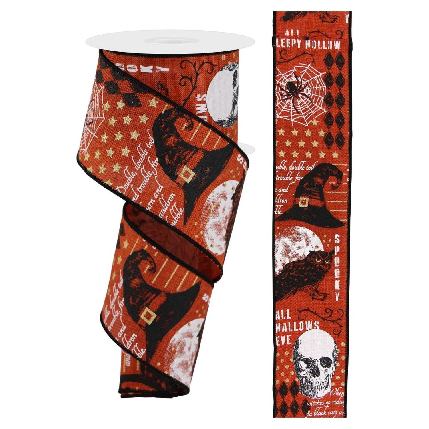2.5" Vintage Halloween Ribbon: Orange (10 Yards)