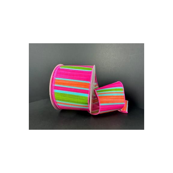 Shop For 2.5" Watercolor Horizontal Stripe Ribbon: Fuchsia (10 Yards)