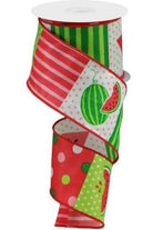 Shop For 2.5" Watermelon Block Ribbon: White (10 Yards)